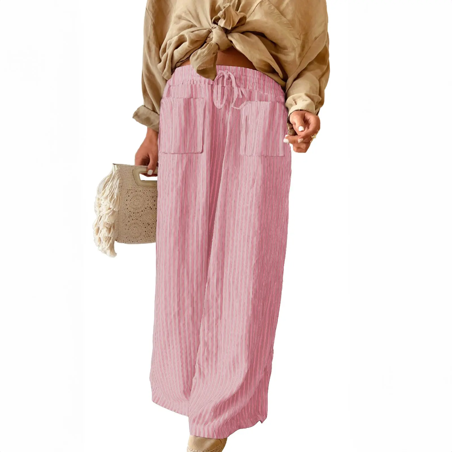Womens Plus Size Wide Leg Pantswith Pockets