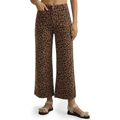Womens Cropped Striped Jeans with Pockets