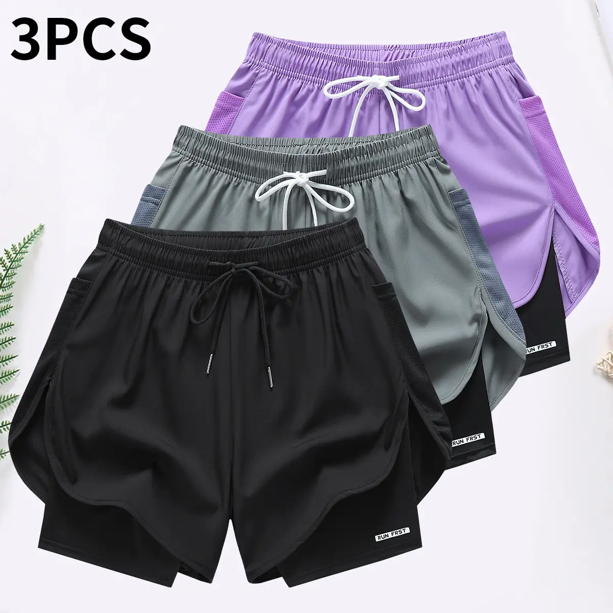 Women's Female 3-Pack 2-in-1 Running Shorts