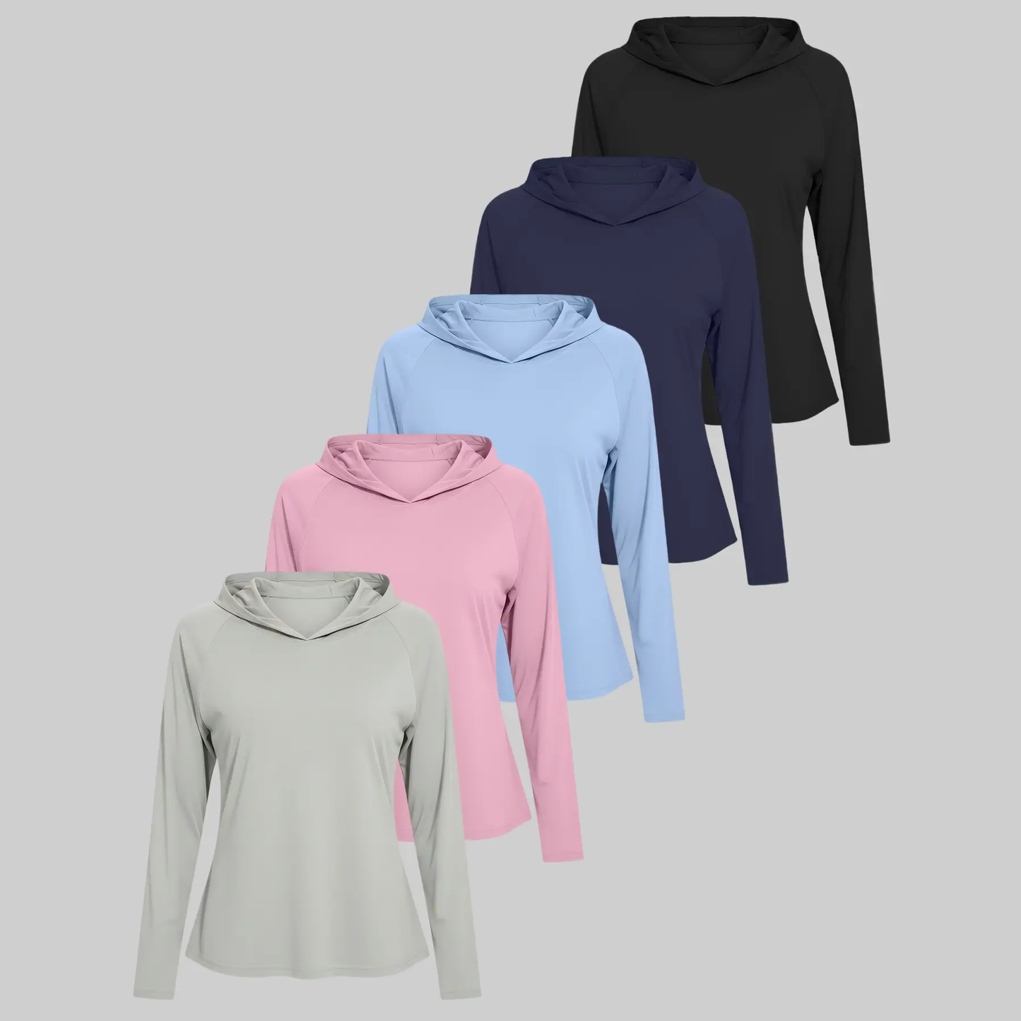 Women's 5-Piece Hoodie Set Soft Long-Sleeve T-Shirts