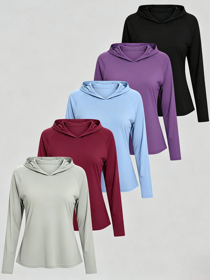 Women's 5-Piece Hoodie Set Soft Long-Sleeve T-Shirts