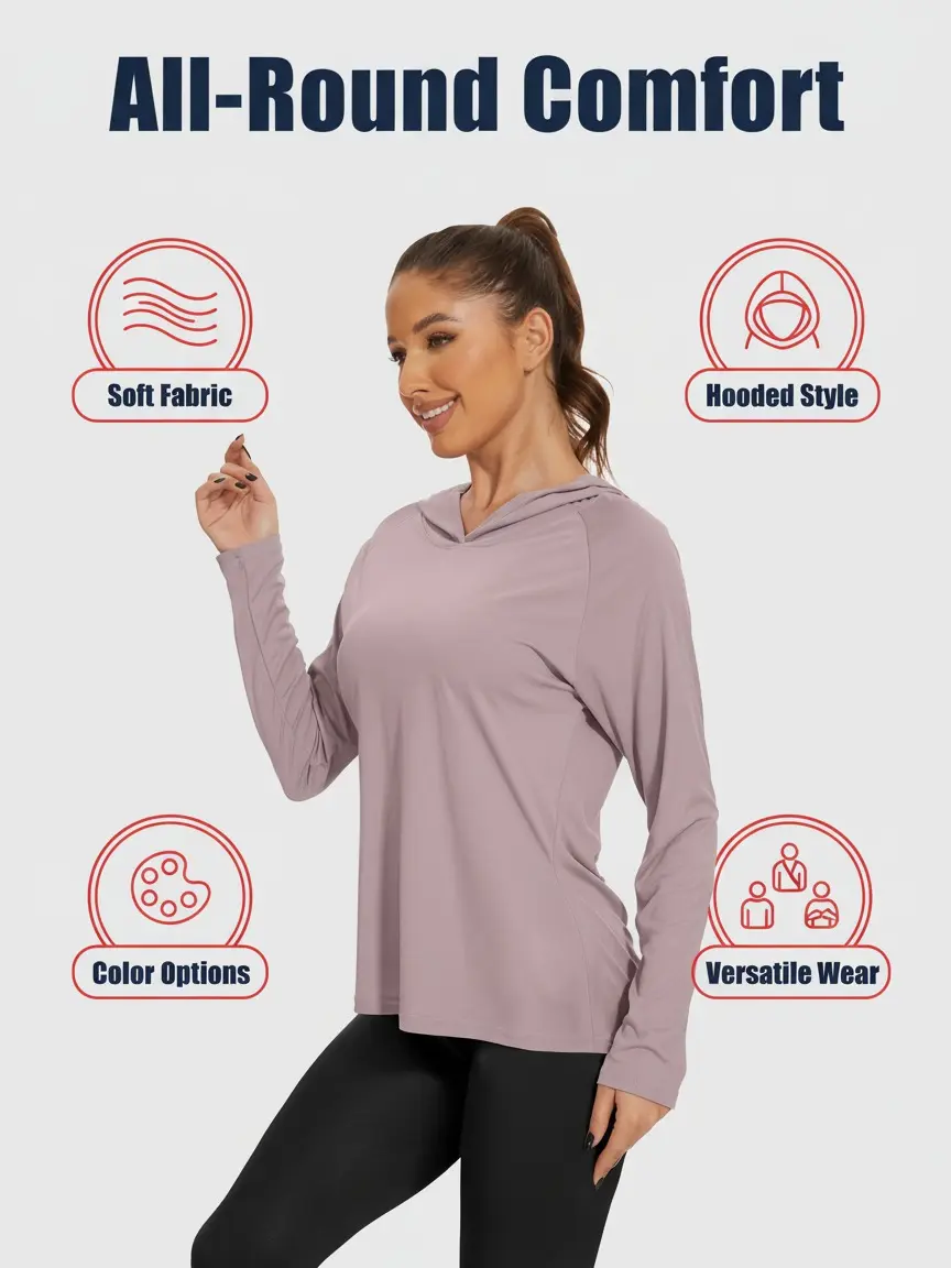 Women's 5-Piece Hoodie Set Soft Long-Sleeve T-Shirts