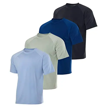 4-Pack Men's UPF 50+ Quick-Dry Rash Guard Shirts | Big & Tall