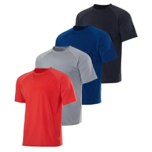 4-Pack Men's UPF 50+ Quick-Dry Rash Guard Shirts | Big & Tall