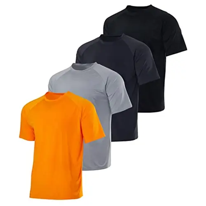 4-Pack Men's UPF 50+ Quick-Dry Rash Guard Shirts | Big & Tall
