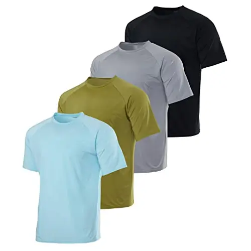 4-Pack Men's UPF 50+ Quick-Dry Rash Guard Shirts | Big & Tall