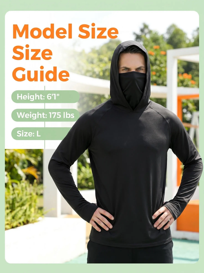 3-Piece Set Men's Hooded Sun Protection Sweatshirt
