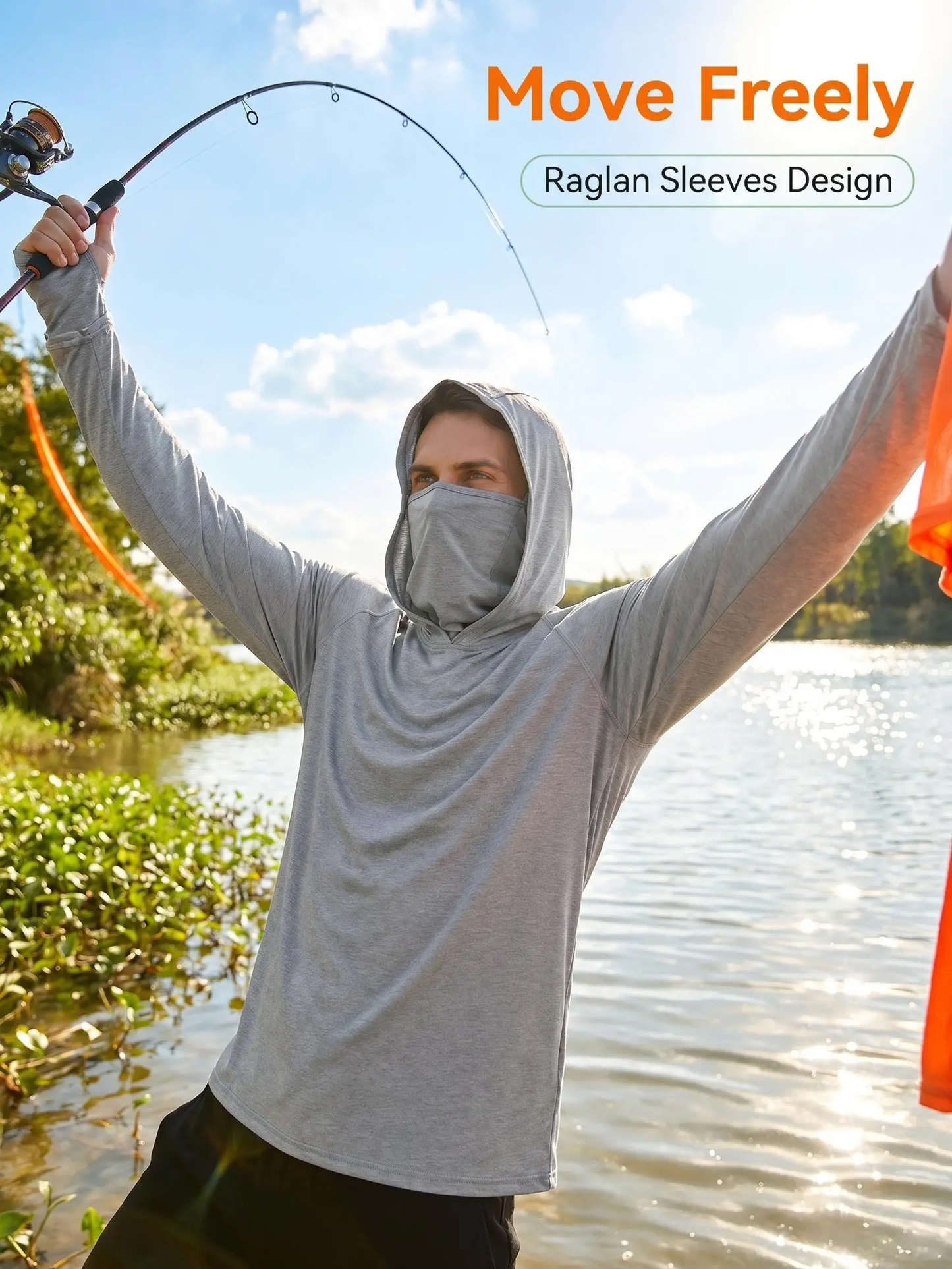 3-Piece Set Men's Hooded Sun Protection Sweatshirt