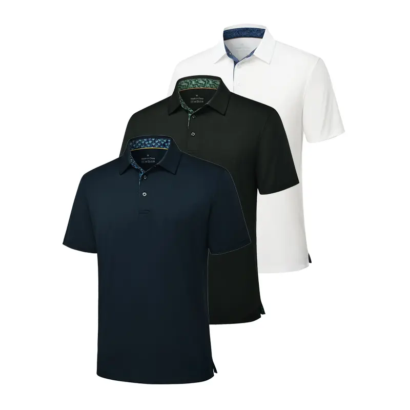 Men's Casual Short Sleeve Polo Shirts 3-Pack