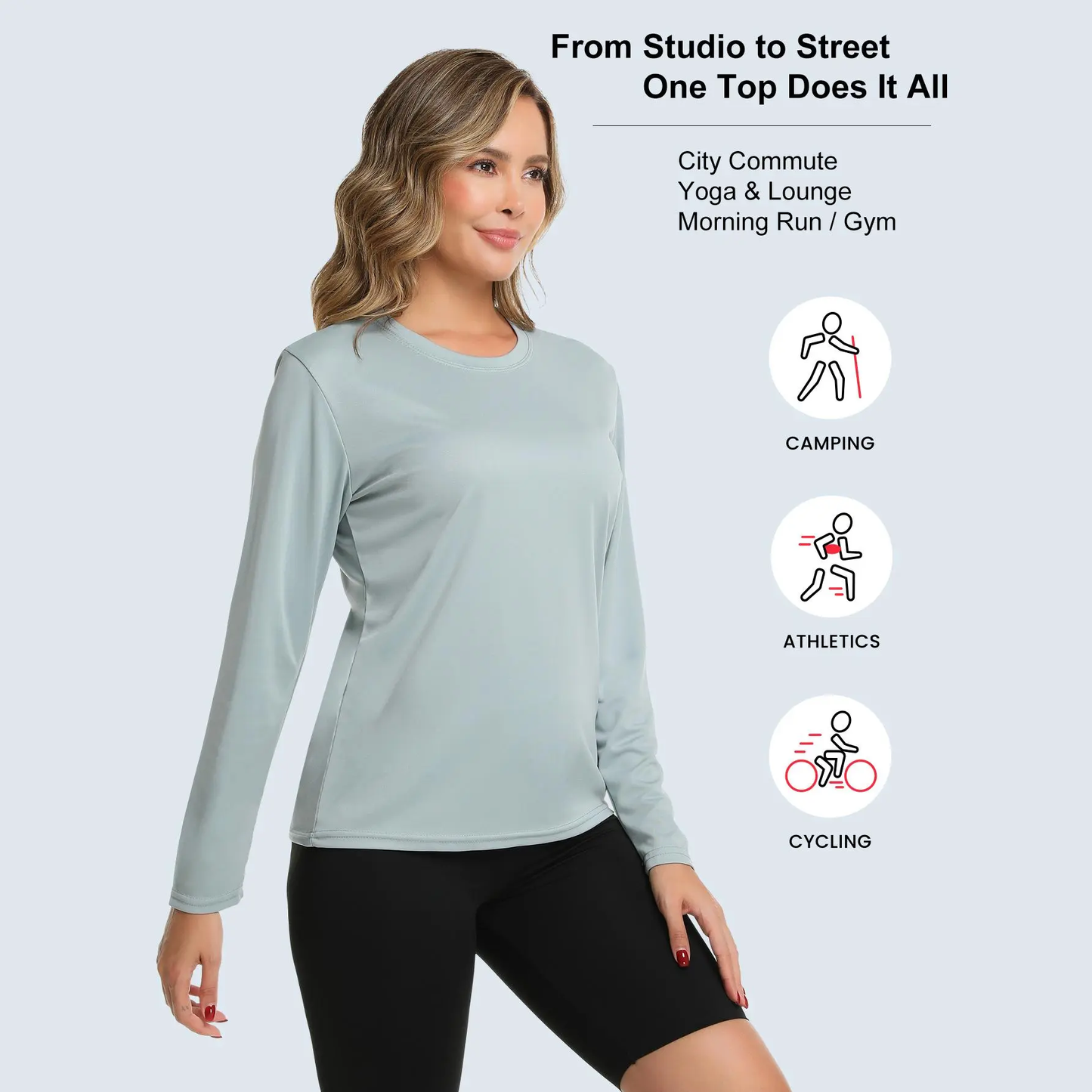 5-Pack Women's Long Sleeve Workout Shirts