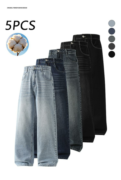 3-pack men’s cotton wide-leg jeans