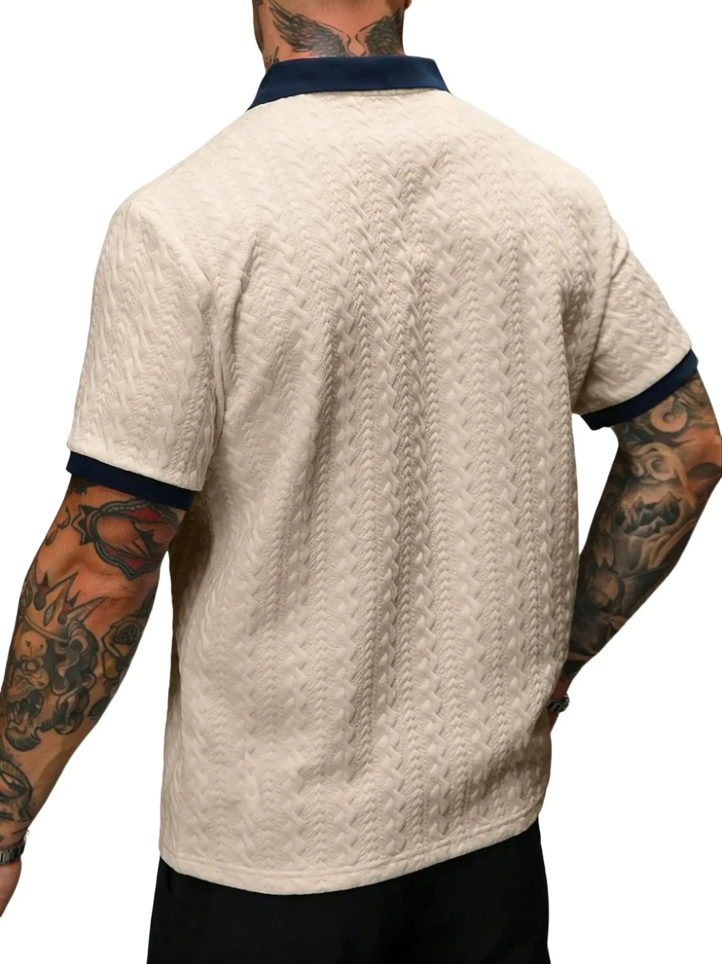 Men's Contrast Knit Polo Shirt