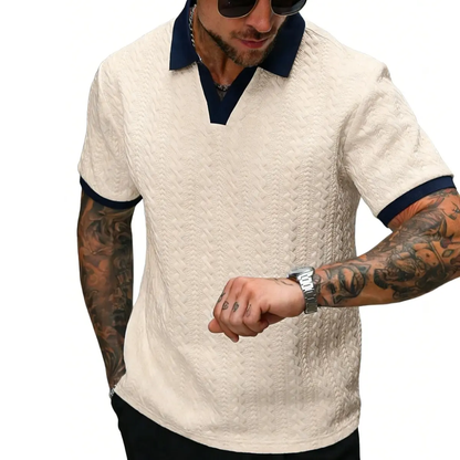 Men's Contrast Knit Polo Shirt