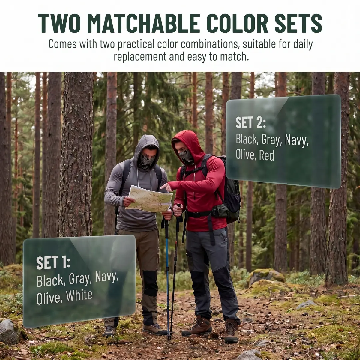 5-Pack Men's UPF 50+ Sun Protection Hoodie