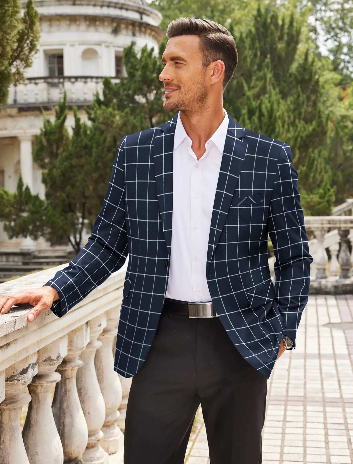 Men's One Button Casual Blazer Jacket