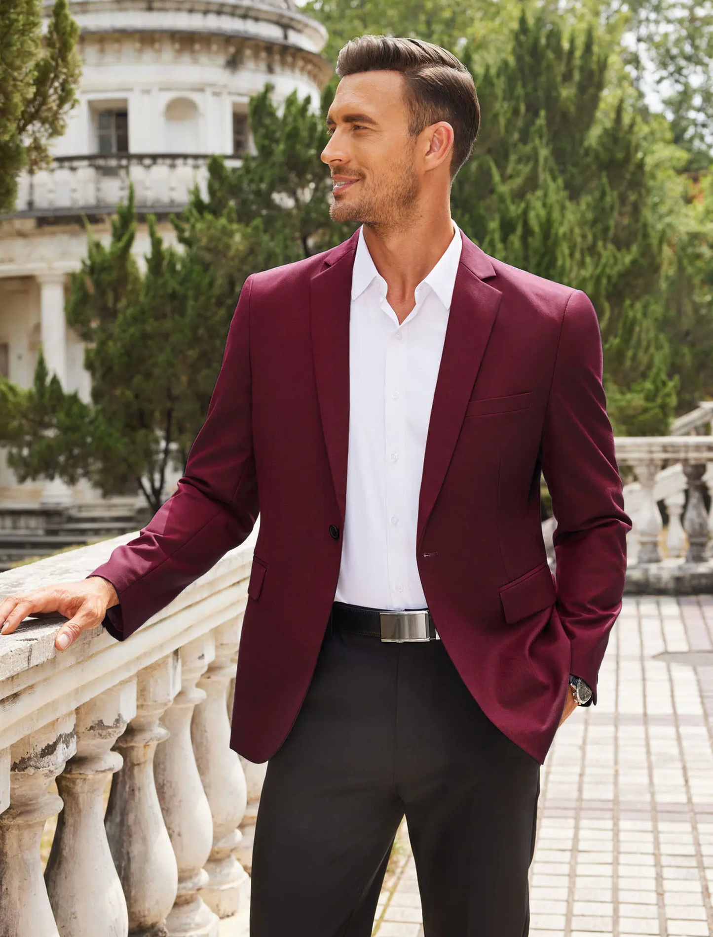 Men's One Button Casual Blazer Jacket