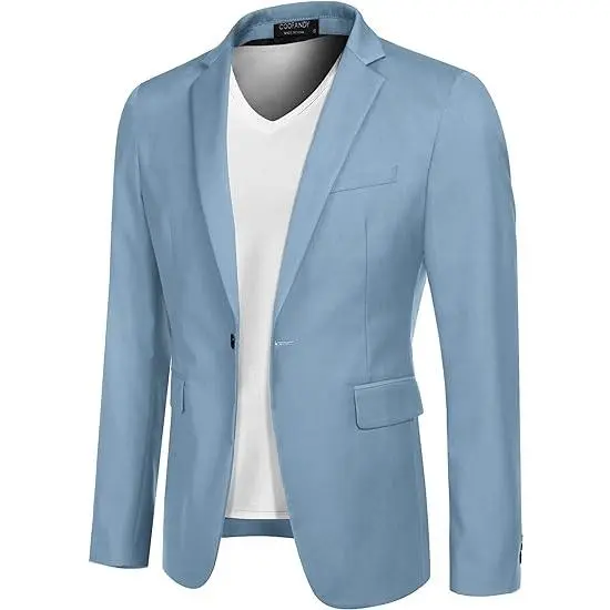 Men's One Button Casual Blazer Jacket