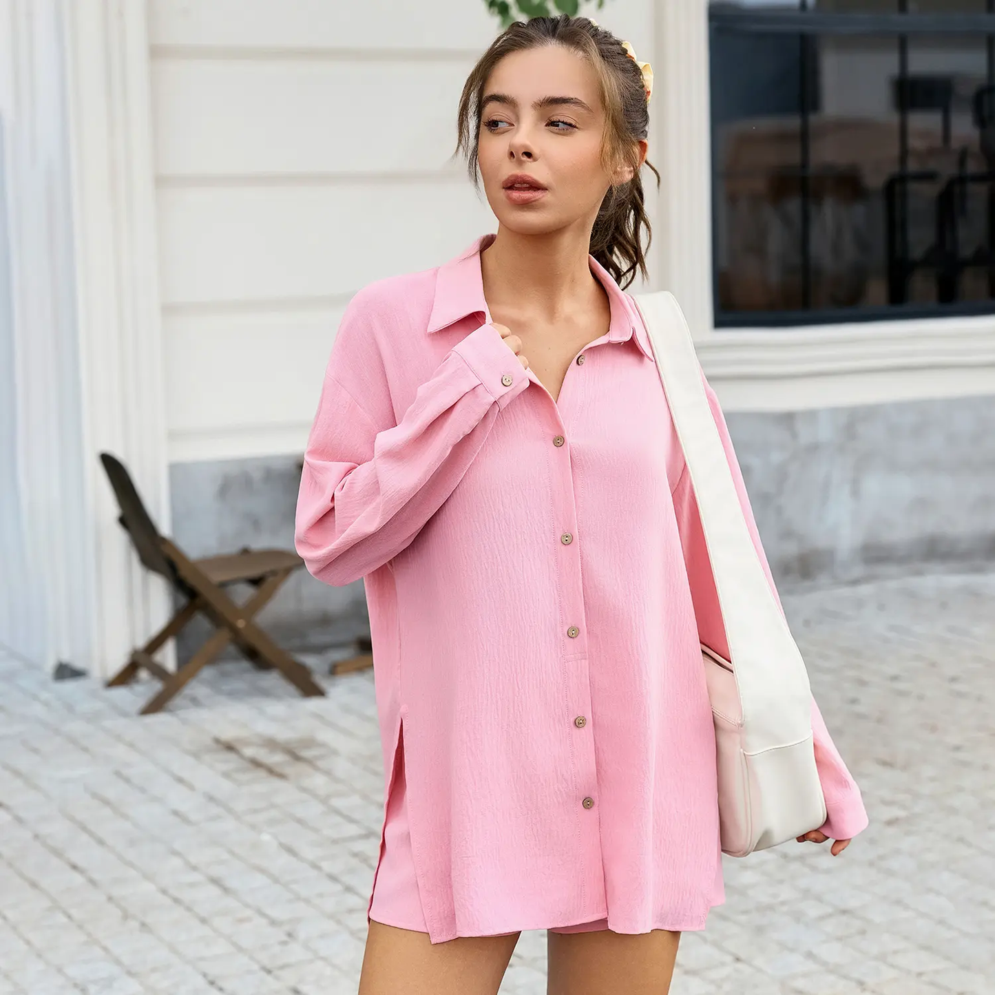 Women's 2 Piece Summer Gauze Shirt & Shorts Set - Casual Beach Vacation Outfit