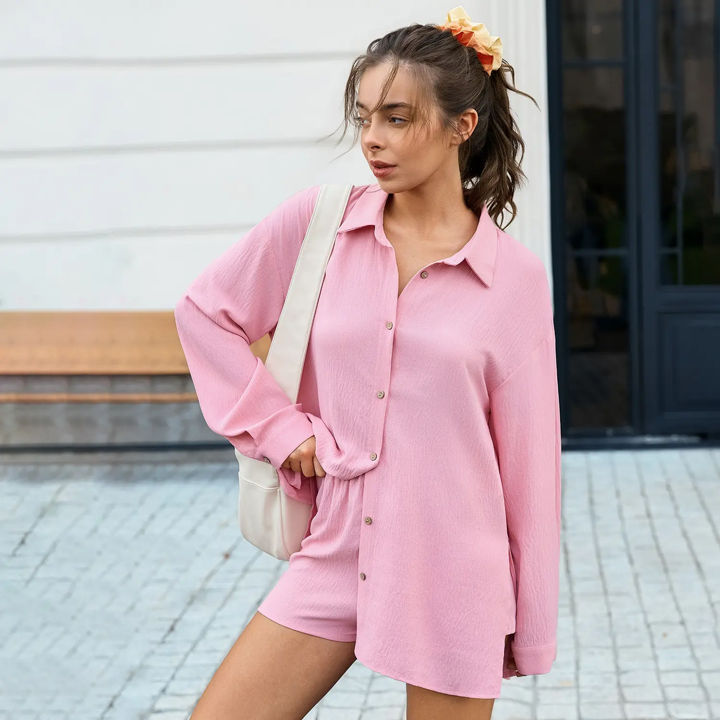 Women's 2 Piece Summer Gauze Shirt & Shorts Set - Casual Beach Vacation Outfit