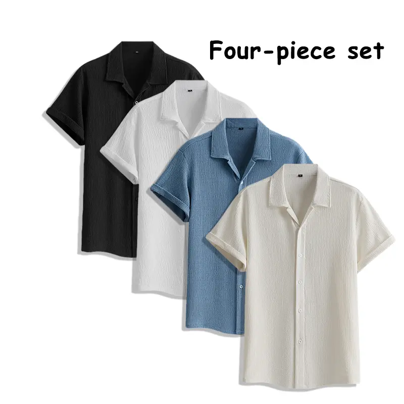 Men's 4-Pack Breathable Short Sleeve Dress Shirts