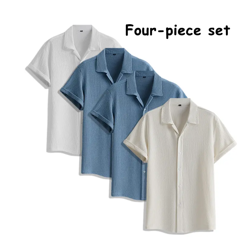 Men's 4-Pack Breathable Short Sleeve Dress Shirts