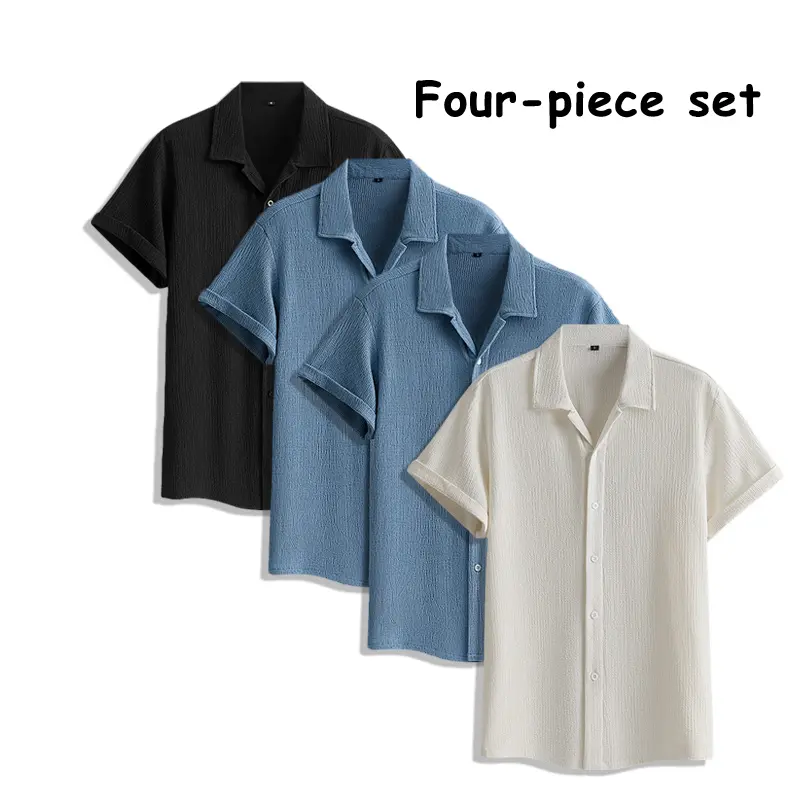 Men's 4-Pack Breathable Short Sleeve Dress Shirts