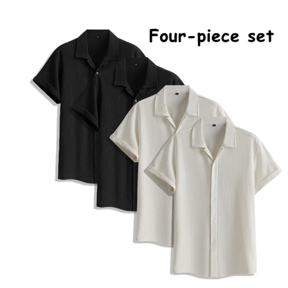 Men's 4-Pack Breathable Short Sleeve Dress Shirts
