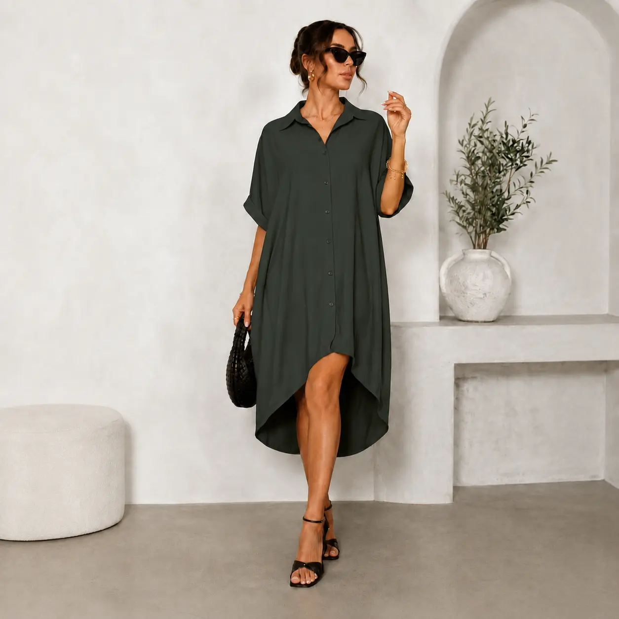 Women Sexy  Shirt Dress