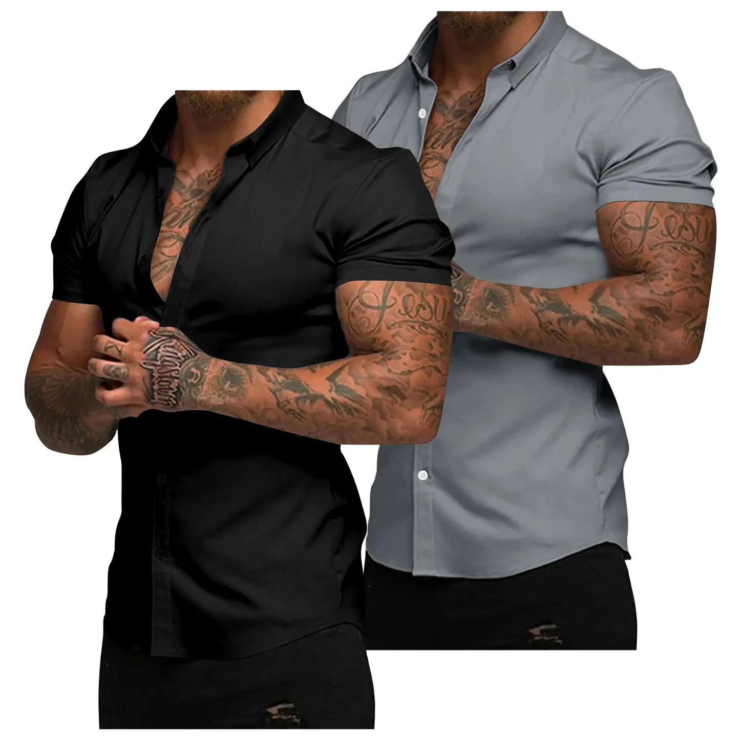 Mens Muscle Fit Dress Shirts