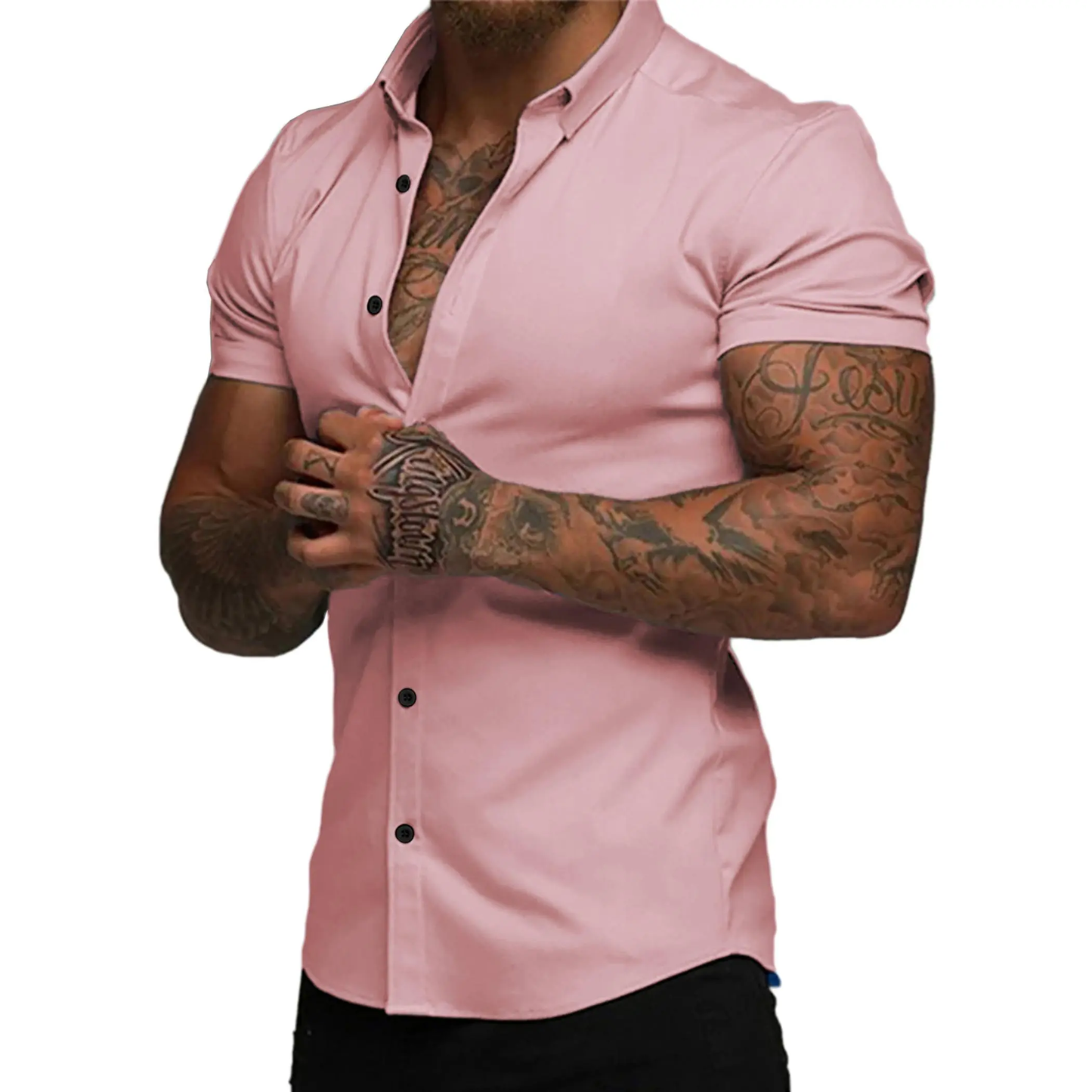 Mens Muscle Fit Dress Shirts