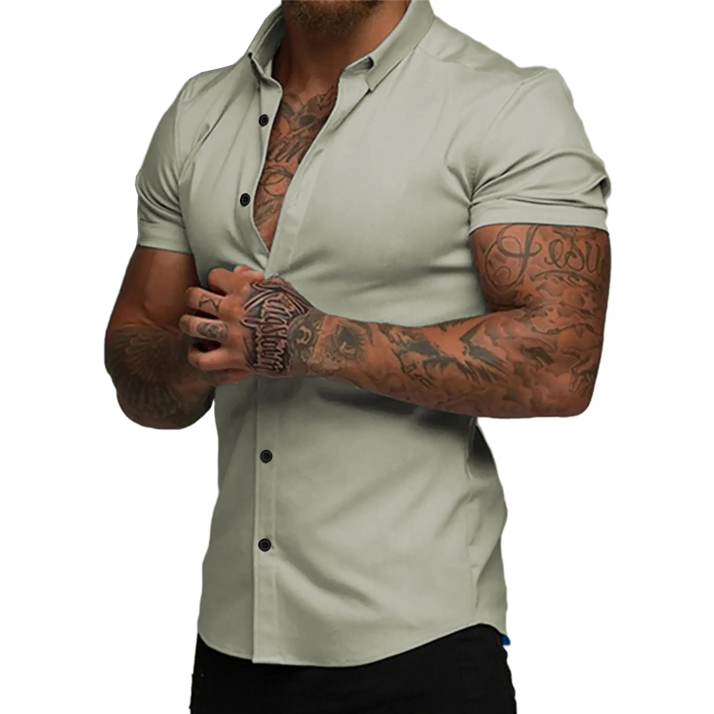 Mens Muscle Fit Dress Shirts