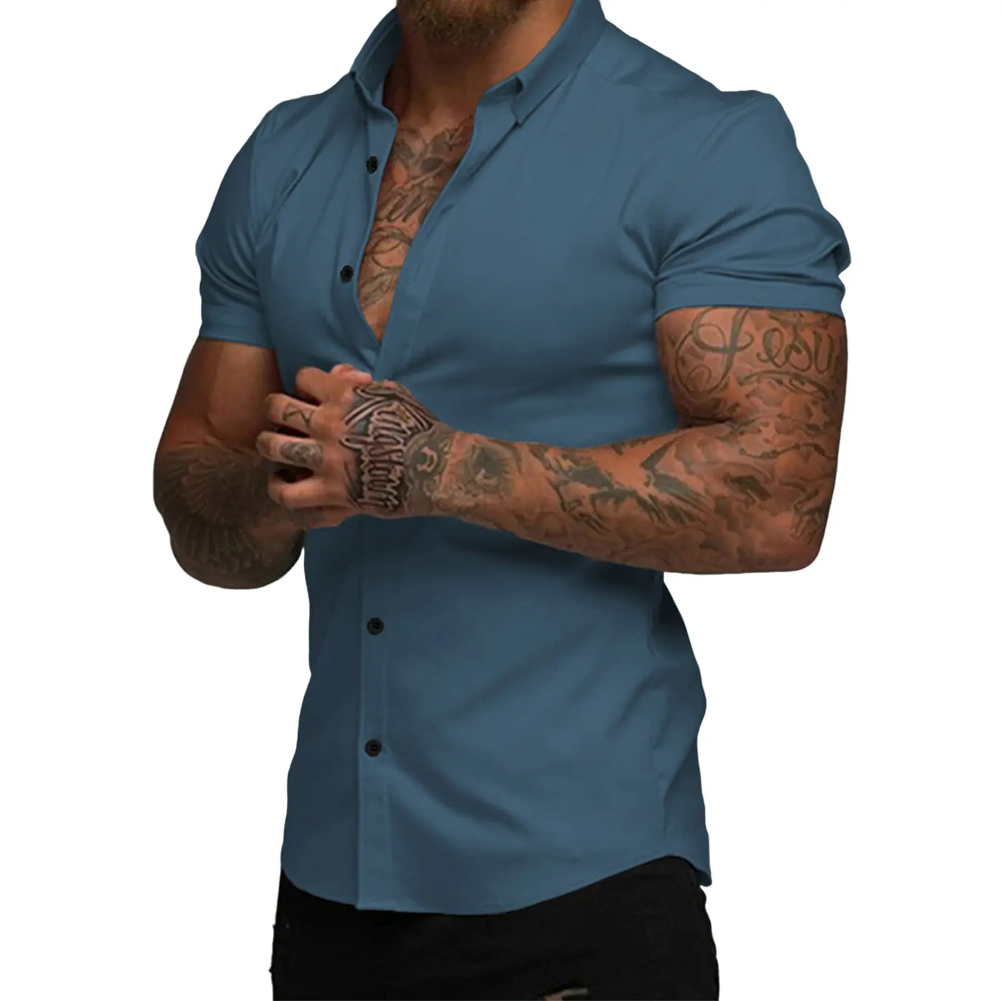 Mens Muscle Fit Dress Shirts