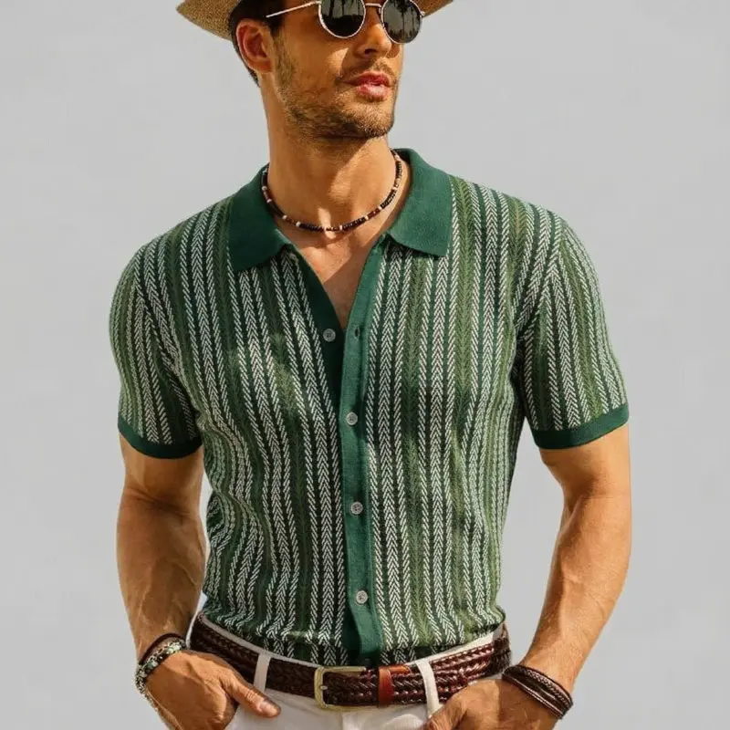Men's Retro Button-Up Shirt