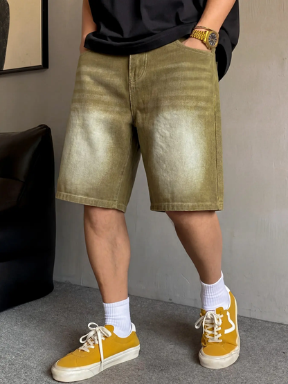 Men's Vintage Wash Denim Shorts