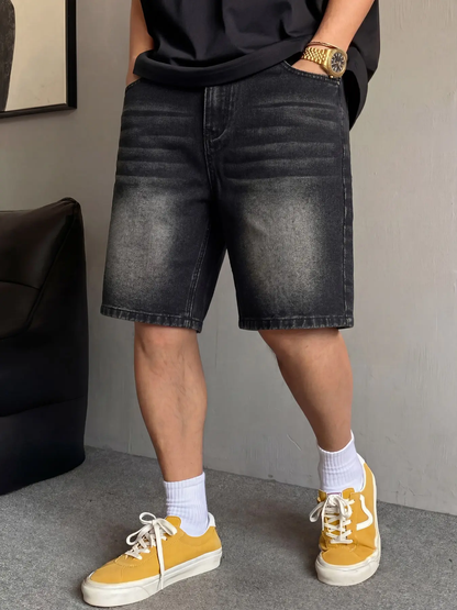 Men's Vintage Wash Denim Shorts