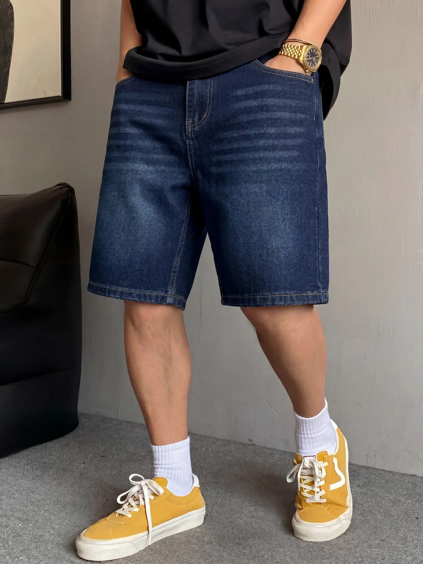 Men's Vintage Wash Denim Shorts