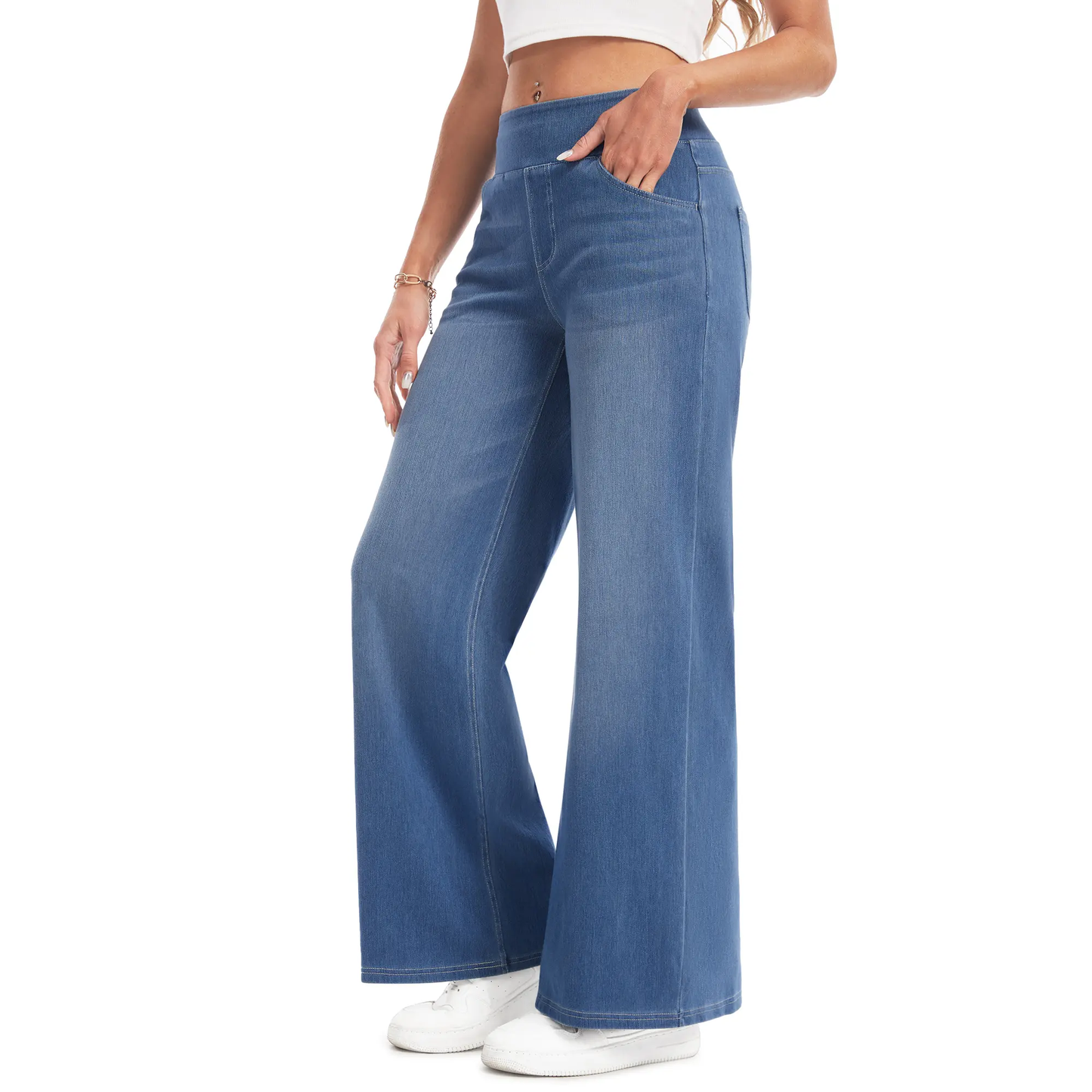 Women's Plus Size High Waist Wide Leg Jeans