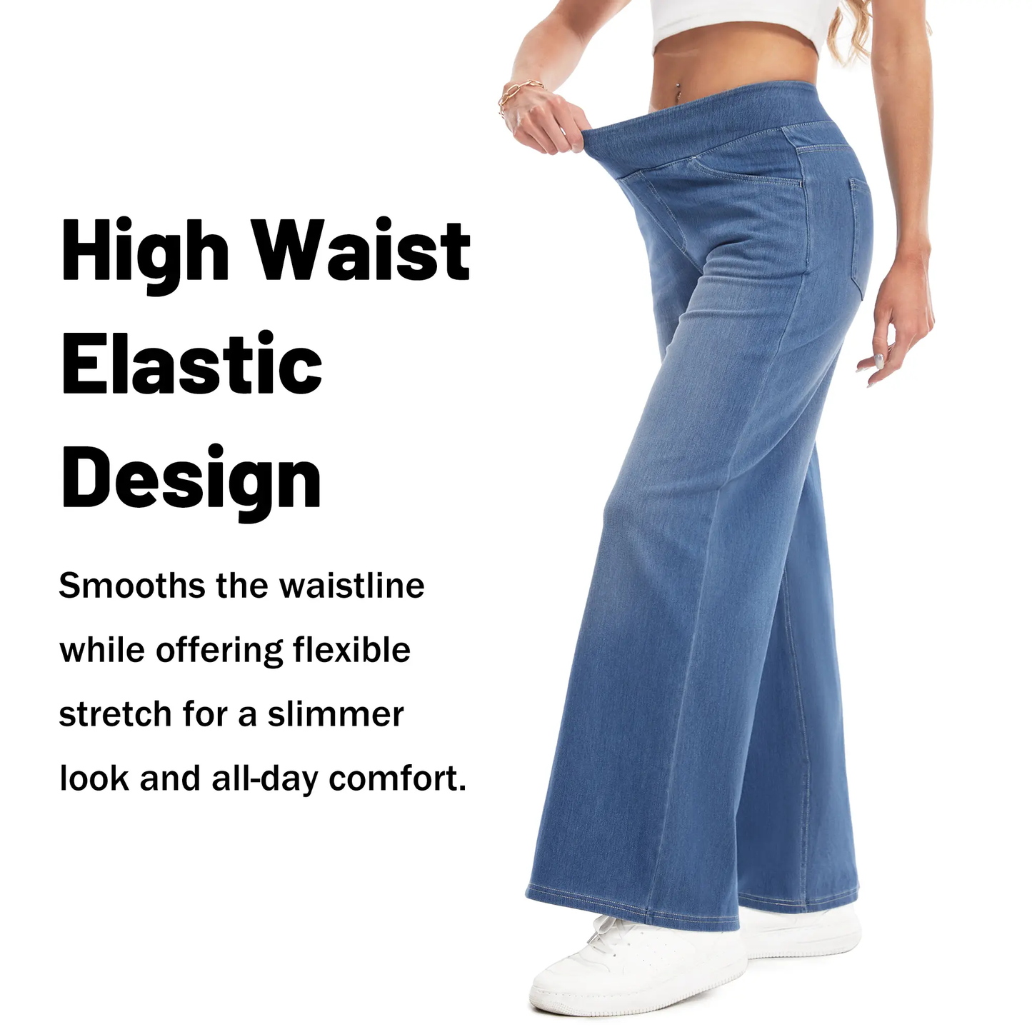 Women's Plus Size High Waist Wide Leg Jeans