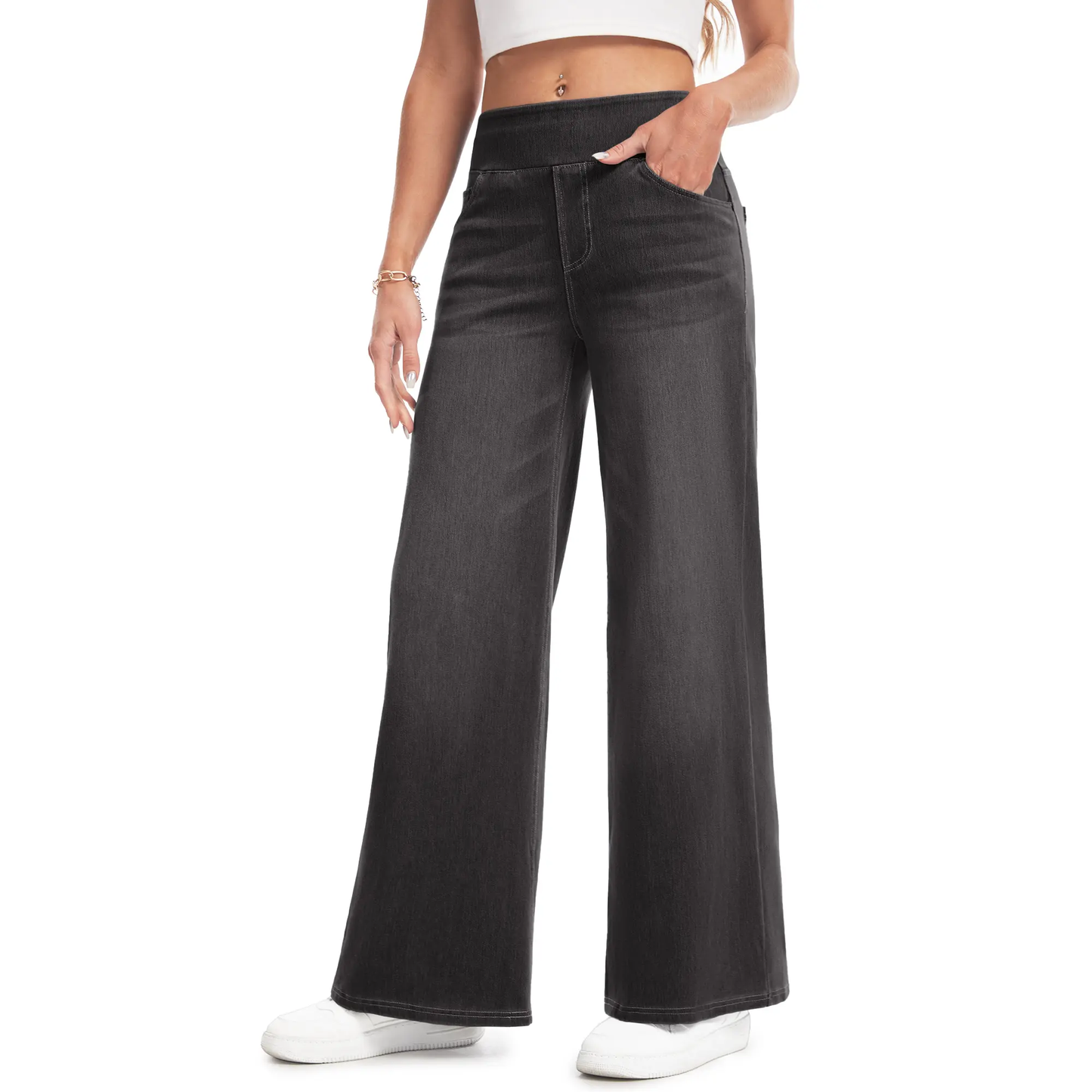 Women's Plus Size High Waist Wide Leg Jeans