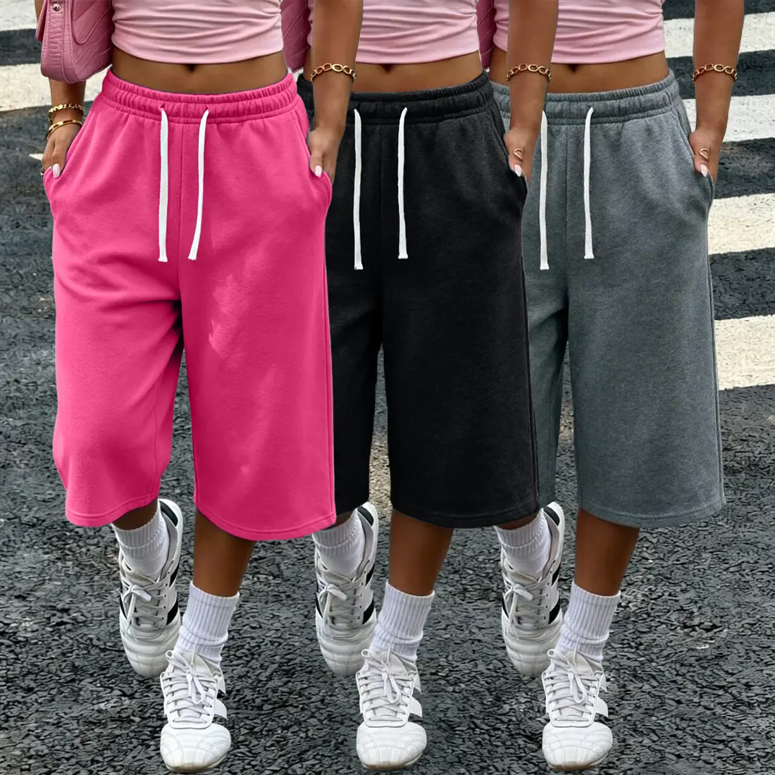 Women’s 3-Pack Wide Leg Lounge Pants with Pockets
