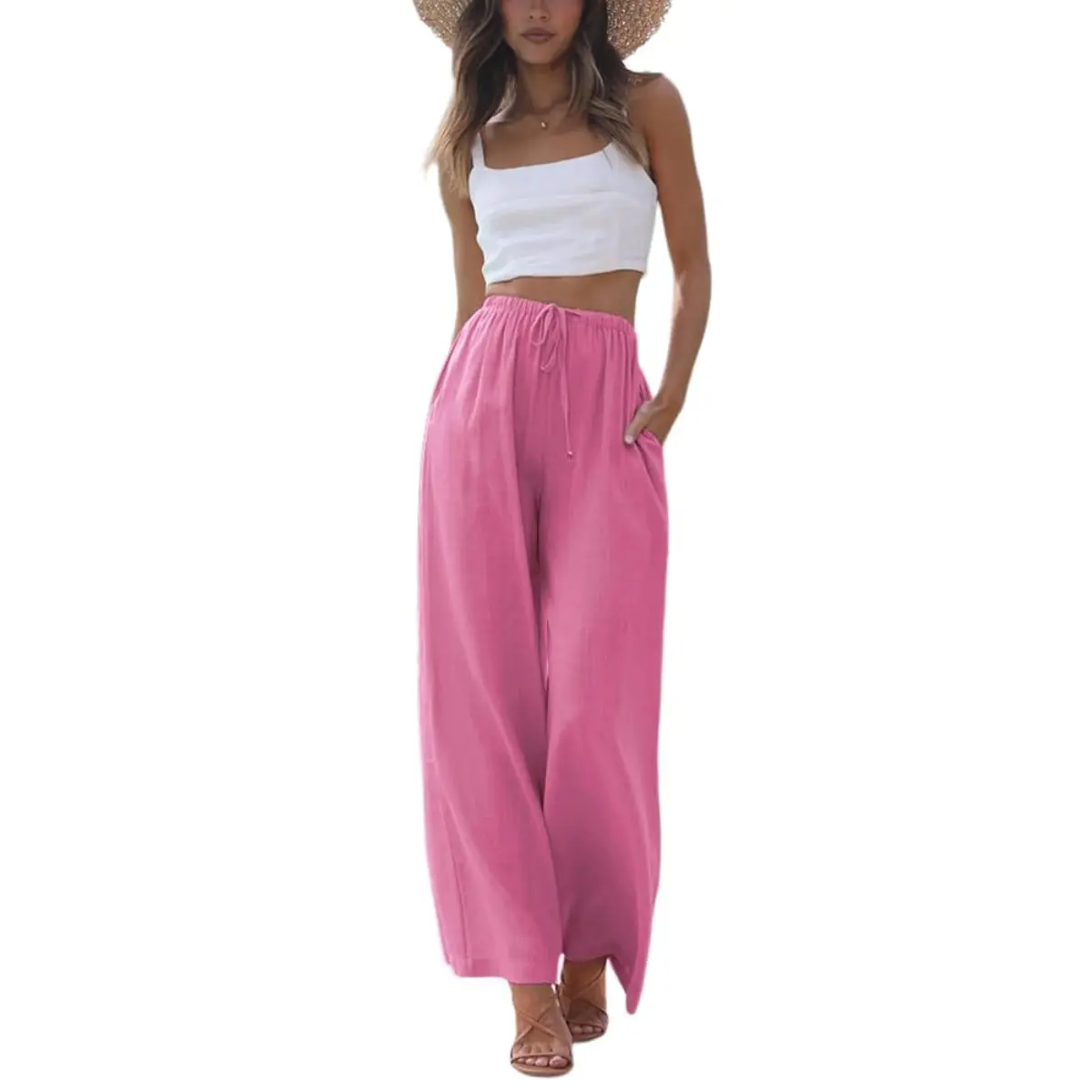 ✨ Women's Cotton Linen Palazzo Pants
