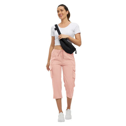 Women's Plus Size Cargo Capri Pants – Lightweight Loose Fit Summer Pants