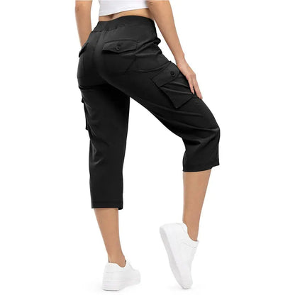Women's Plus Size Cargo Capri Pants – Lightweight Loose Fit Summer Pants
